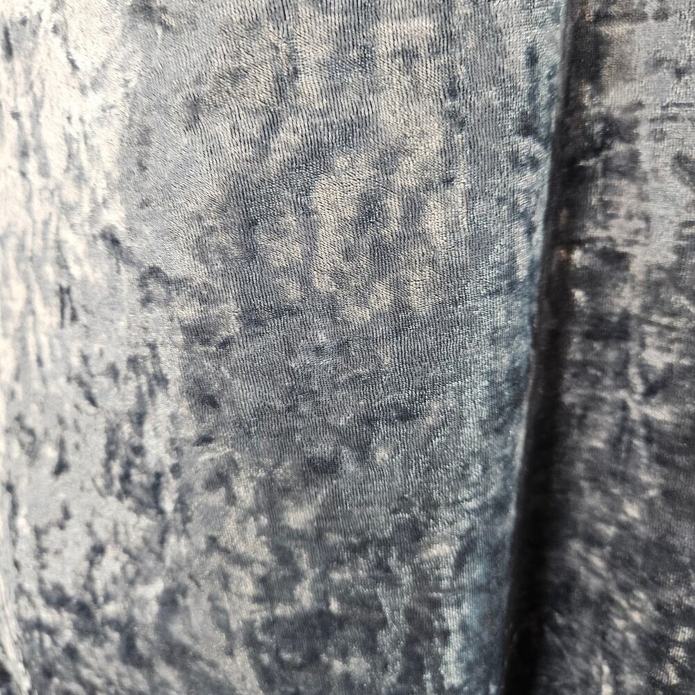 Emory Park Blue Shimmer Crushed Velvet Deep Tasseled V-Neck Stretch Mini Dress S - Picture 9 of 14